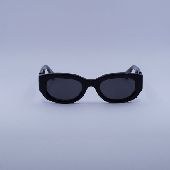 Off-White OERI14E PALMER 1007 Sunglasses Black Oval Frame, Grey Lenses main image 11